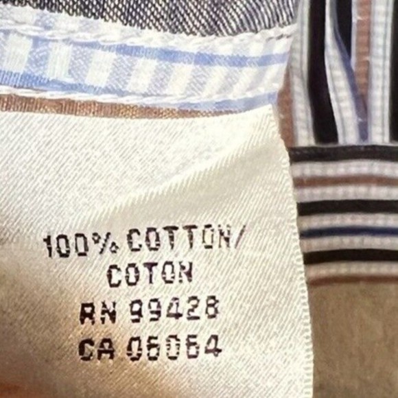 Bugatchi Uomo Men's Lg LS Button Down Multi-Color Striped Shirt Flip Cuff EUC - Picture 9 of 11